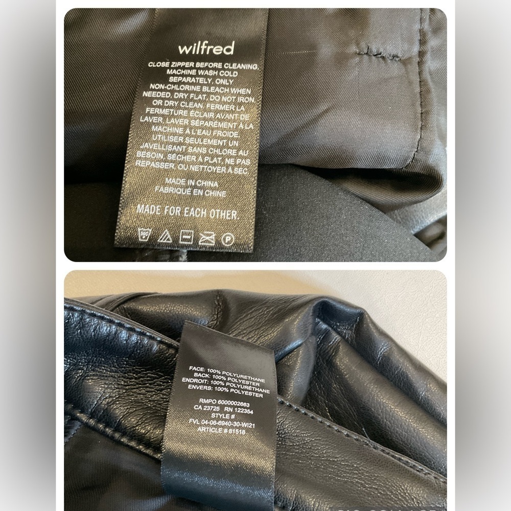 Wilfred The Melina Vegan Leather High-waisted Pant Black Size 4 - Picture 16 of 16
